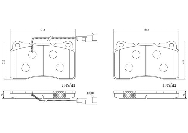 Brembo P23115N Ceramic NAO Series Brake Pads