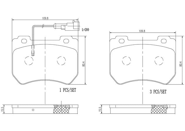 Brembo P23129N Ceramic NAO Series Brake Pads