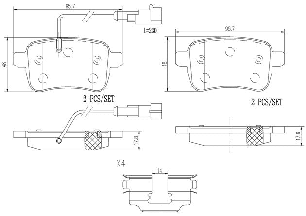 Brembo P23133N Ceramic NAO Series Brake Pads