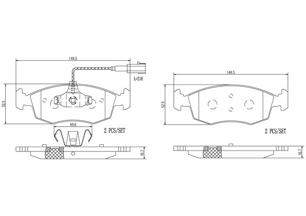 Brembo P23138N Ceramic NAO Series Brake Pads