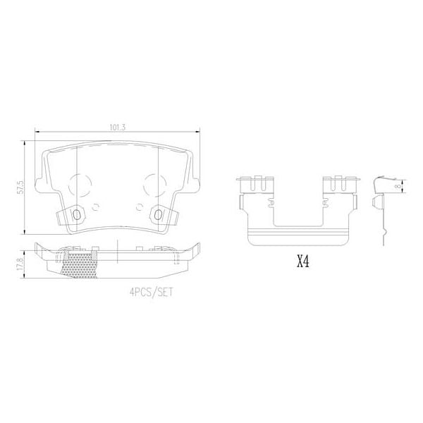 Brembo P23175N NAO Series Premium Ceramic Brake Pad Set Rear