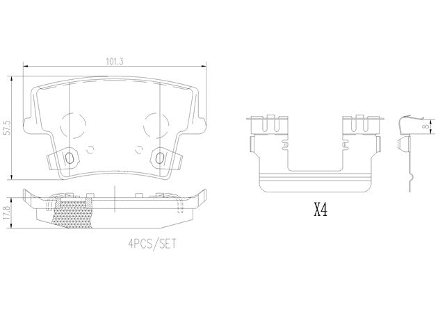 Brembo P23175N Ceramic NAO Series Brake Pads