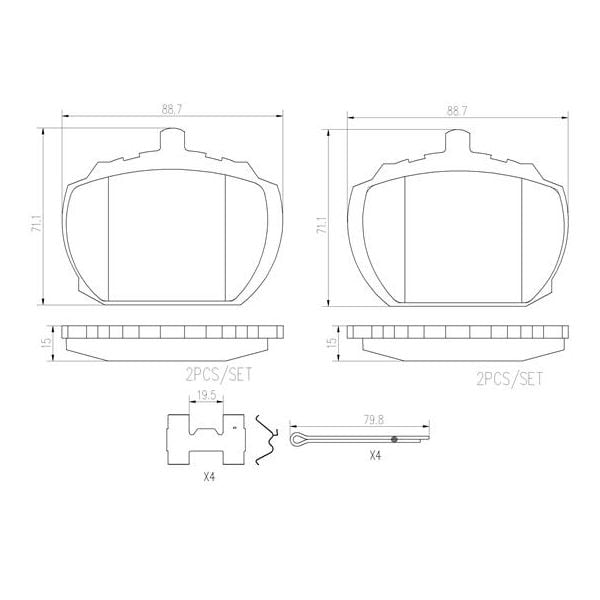 Brembo P24004N NAO Series Premium Ceramic Brake Pad Set Front