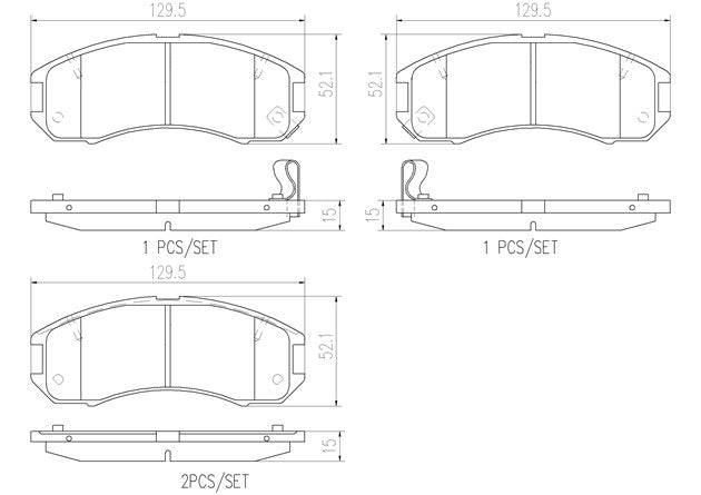 Brembo P24024N Ceramic NAO Series Brake Pads