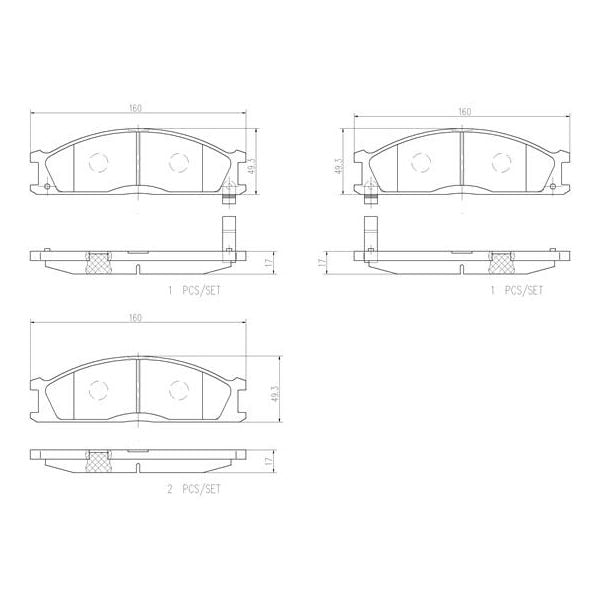 Brembo P24026N NAO Series Premium Ceramic Brake Pad Set Front