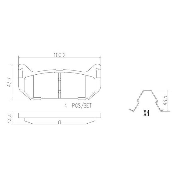 Brembo P24036N NAO Series Premium Ceramic Brake Pad Set Rear