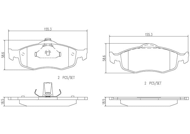 Brembo P24037N Ceramic NAO Series Brake Pads