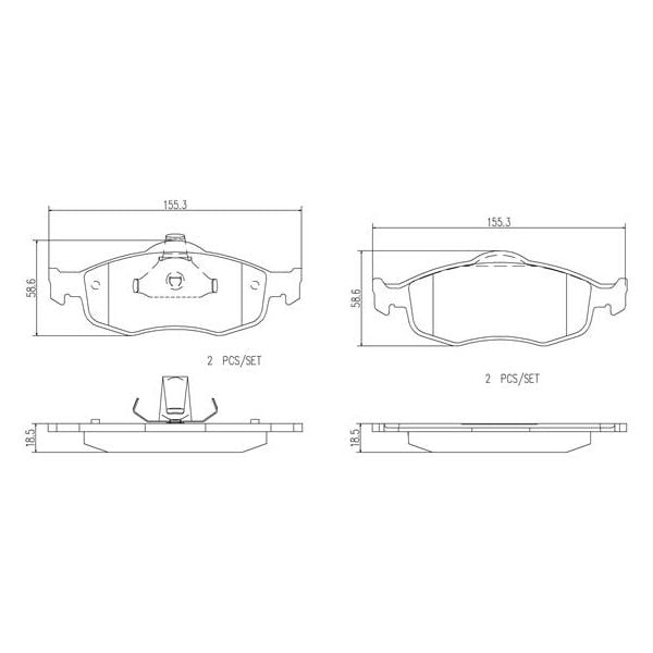 Brembo P24037N NAO Series Premium Ceramic Brake Pad Set Front