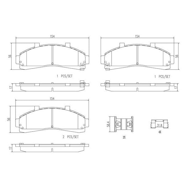 Brembo P24041N NAO Series Premium Ceramic Brake Pad Set Front