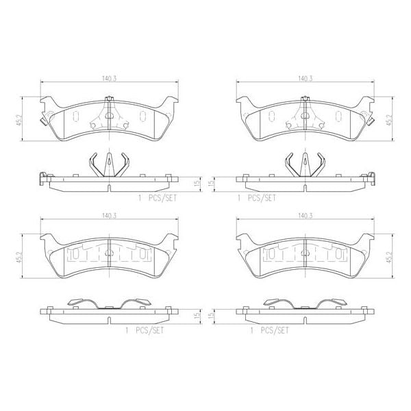 Brembo P24042N NAO Series Premium Ceramic Brake Pad Set Rear
