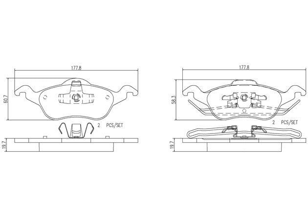 Brembo P24046N Ceramic NAO Series Brake Pads