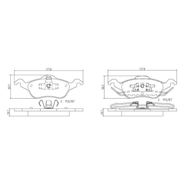 Brembo P24046N NAO Series Premium Ceramic Brake Pad Set Front