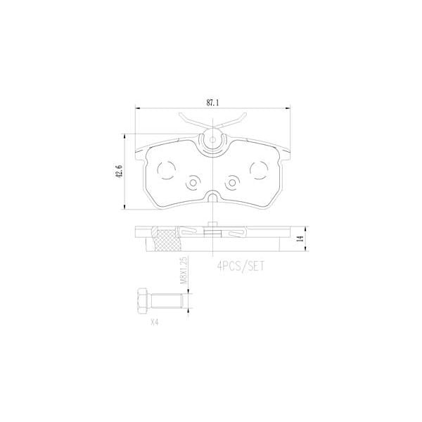 Brembo P24047N NAO Series Premium Ceramic Brake Pad Set Rear