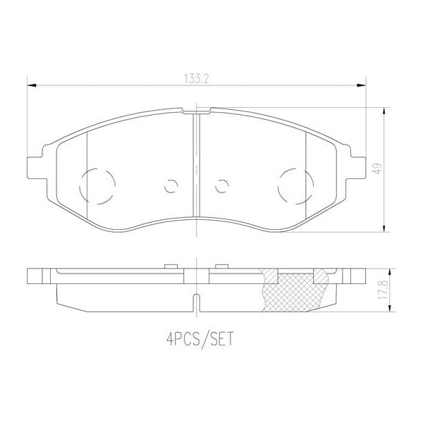 Brembo P24048N NAO Series Premium Ceramic Brake Pad Set Front