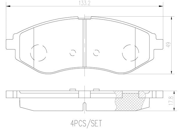 Brembo P24048N Ceramic NAO Series Brake Pads