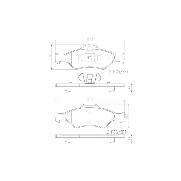 Brembo P24054N NAO Series Premium Ceramic Brake Pad Set Front
