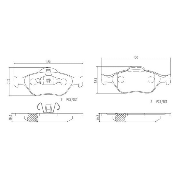 Brembo P24055N NAO Series Premium Ceramic Brake Pad Set Front