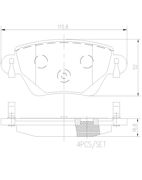 Brembo P24059N Ceramic NAO Series Brake Pads