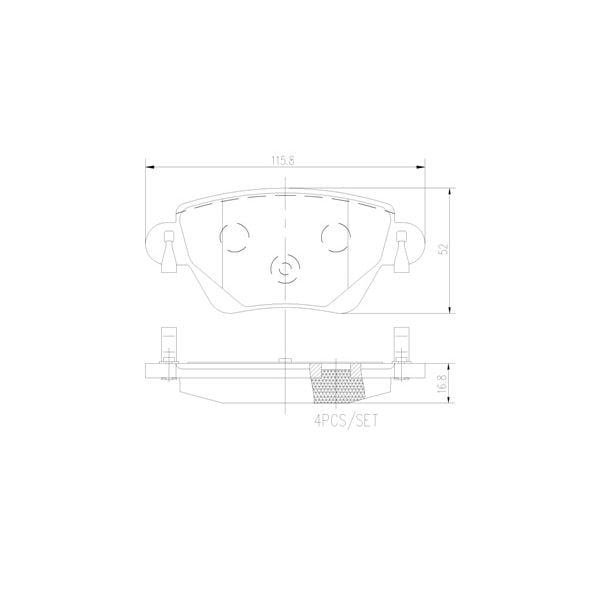 Brembo P24059N NAO Series Premium Ceramic Brake Pad Set Rear