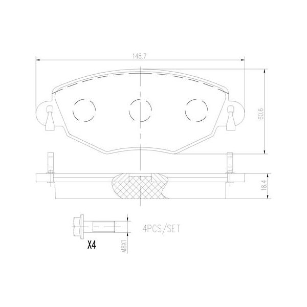 Brembo P24060N NAO Series Premium Ceramic Brake Pad Set Front