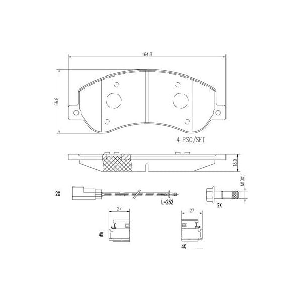 Brembo P24064N NAO Series Premium Ceramic Brake Pad Set Front