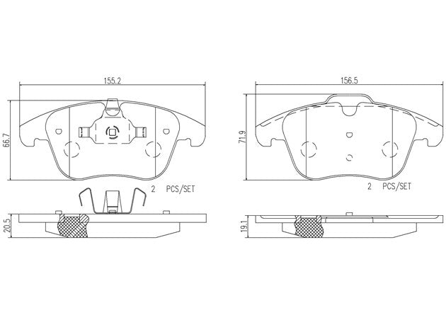 Brembo P24076N Ceramic NAO Series Brake Pads