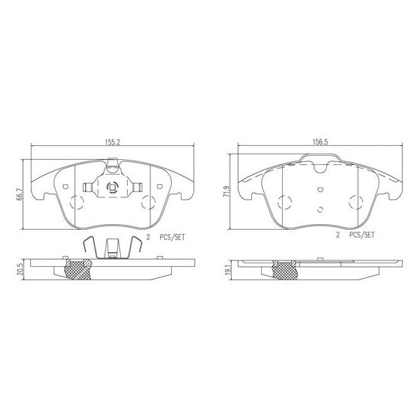 Brembo P24076N NAO Series Premium Ceramic Brake Pad Set Front