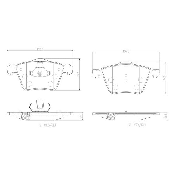Brembo P24077N NAO Series Premium Ceramic Brake Pad Set Front