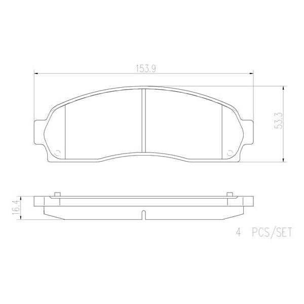 Brembo P24081N NAO Series Premium Ceramic Brake Pad Set Front