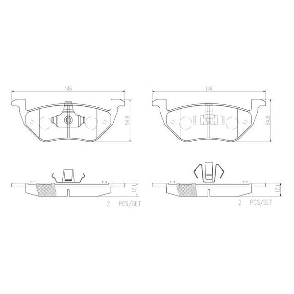 Brembo P24085N NAO Series Premium Ceramic Brake Pad Set Rear