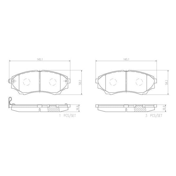 Brembo P24086N NAO Series Premium Ceramic Brake Pad Set Front