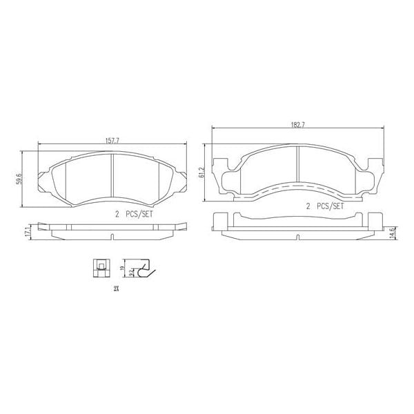 Brembo P24087N NAO Series Premium Ceramic Brake Pad Set Front