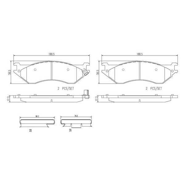 Brembo P24103N NAO Series Premium Ceramic Brake Pad Set Front