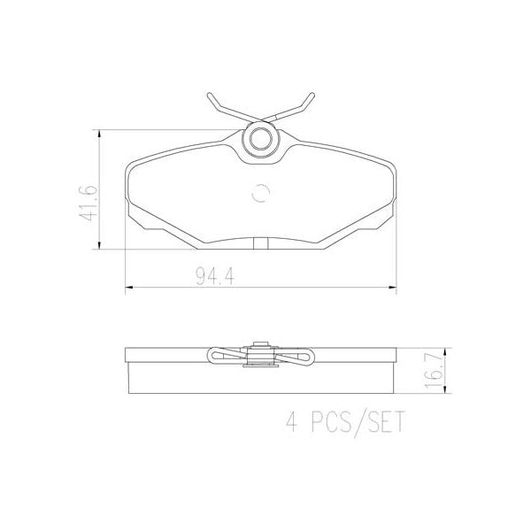 Brembo P24132N NAO Series Premium Ceramic Brake Pad Set Rear