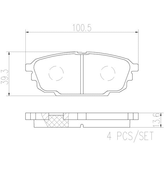 Brembo P24142N Ceramic NAO Series Brake Pads