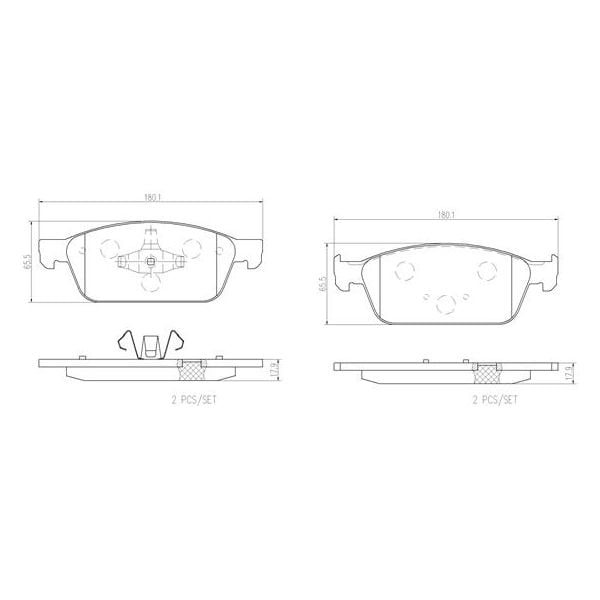 Brembo P24157N NAO Series Premium Ceramic Brake Pad Set Front