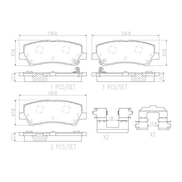 Brembo P24205N NAO Series Premium Ceramic Brake Pad Set