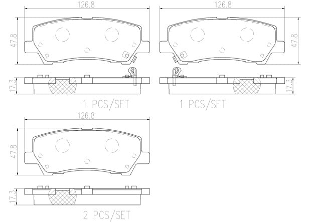 Brembo P24205N Ceramic NAO Series Brake Pads