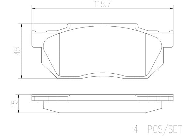 Brembo P28006N Ceramic NAO Series Brake Pads