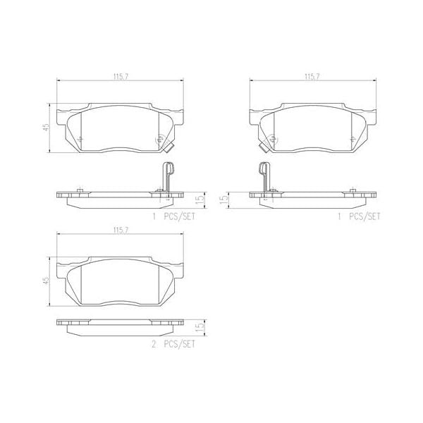 Brembo P28008N NAO Series Premium Ceramic Brake Pad Set Front