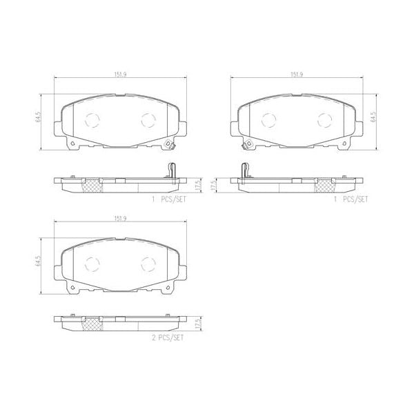 Brembo P28043N NAO Series Premium Ceramic Brake Pad Set Front