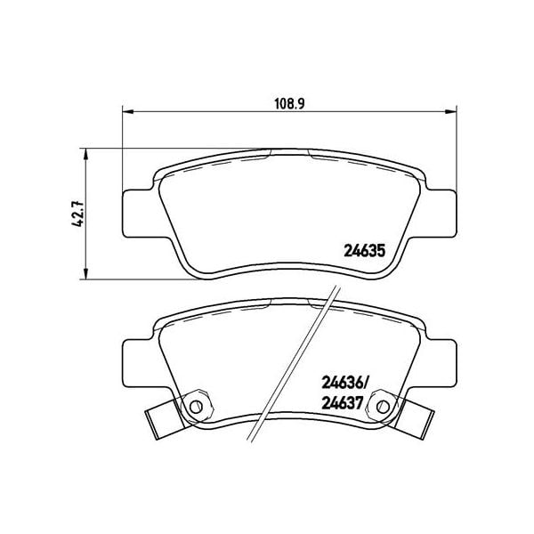 Brembo P28046N NAO Series Premium Ceramic Brake Pad Set Rear