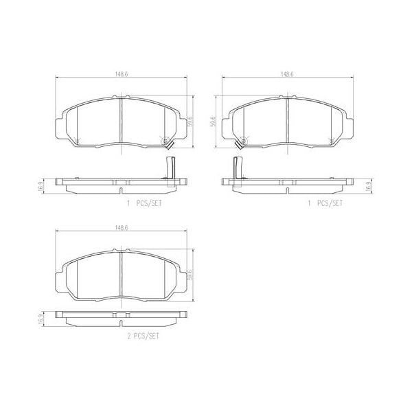 Brembo P28047N NAO Series Premium Ceramic Brake Pad Set Front