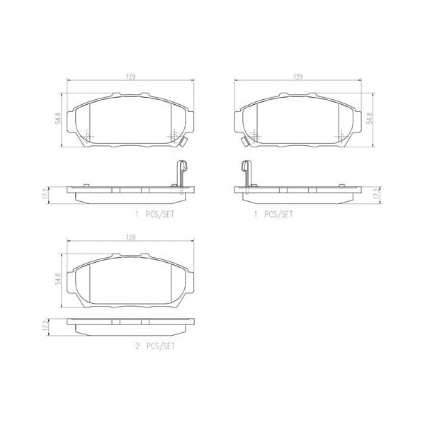 Brembo P28048N NAO Series Premium Ceramic Brake Pad Set Front
