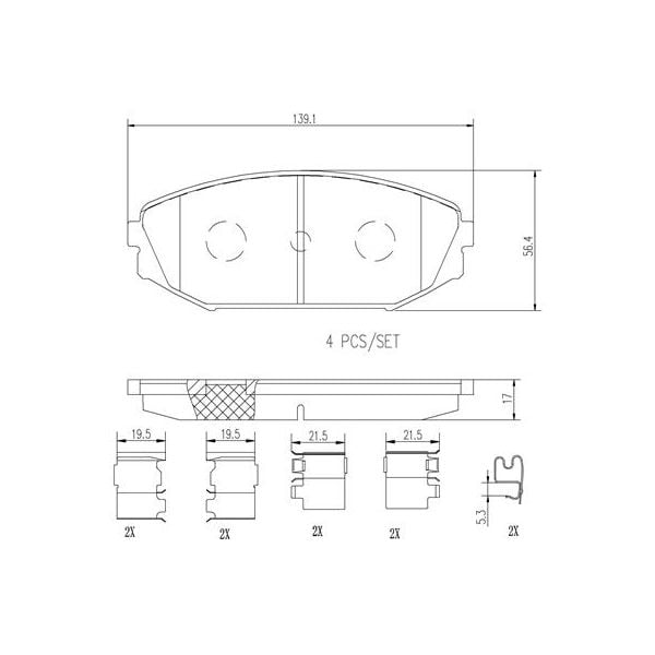 Brembo P28049N NAO Series Premium Ceramic Brake Pad Set