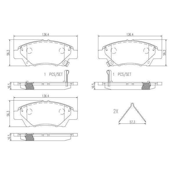 Brembo P28050N NAO Series Premium Ceramic Brake Pad Set Front
