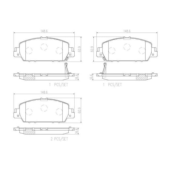 Brembo P28077N NAO Series Premium Ceramic Brake Pad Set Front