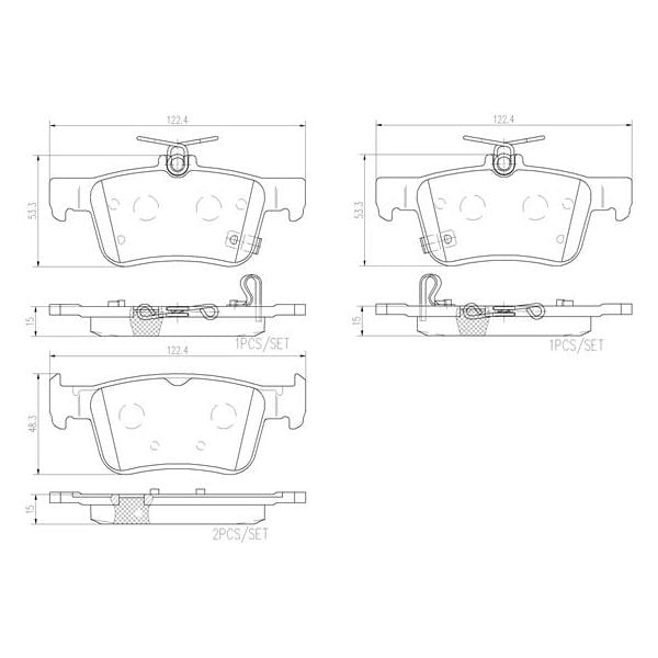 Brembo P28089N NAO Series Premium Ceramic Brake Pad Set Rear