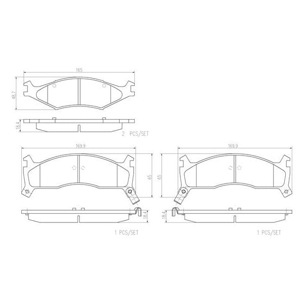 Brembo P30006N NAO Series Premium Ceramic Brake Pad Set Front