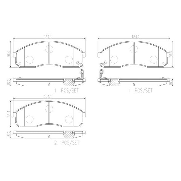 Brembo P30012N NAO Series Premium Ceramic Brake Pad Set Front
